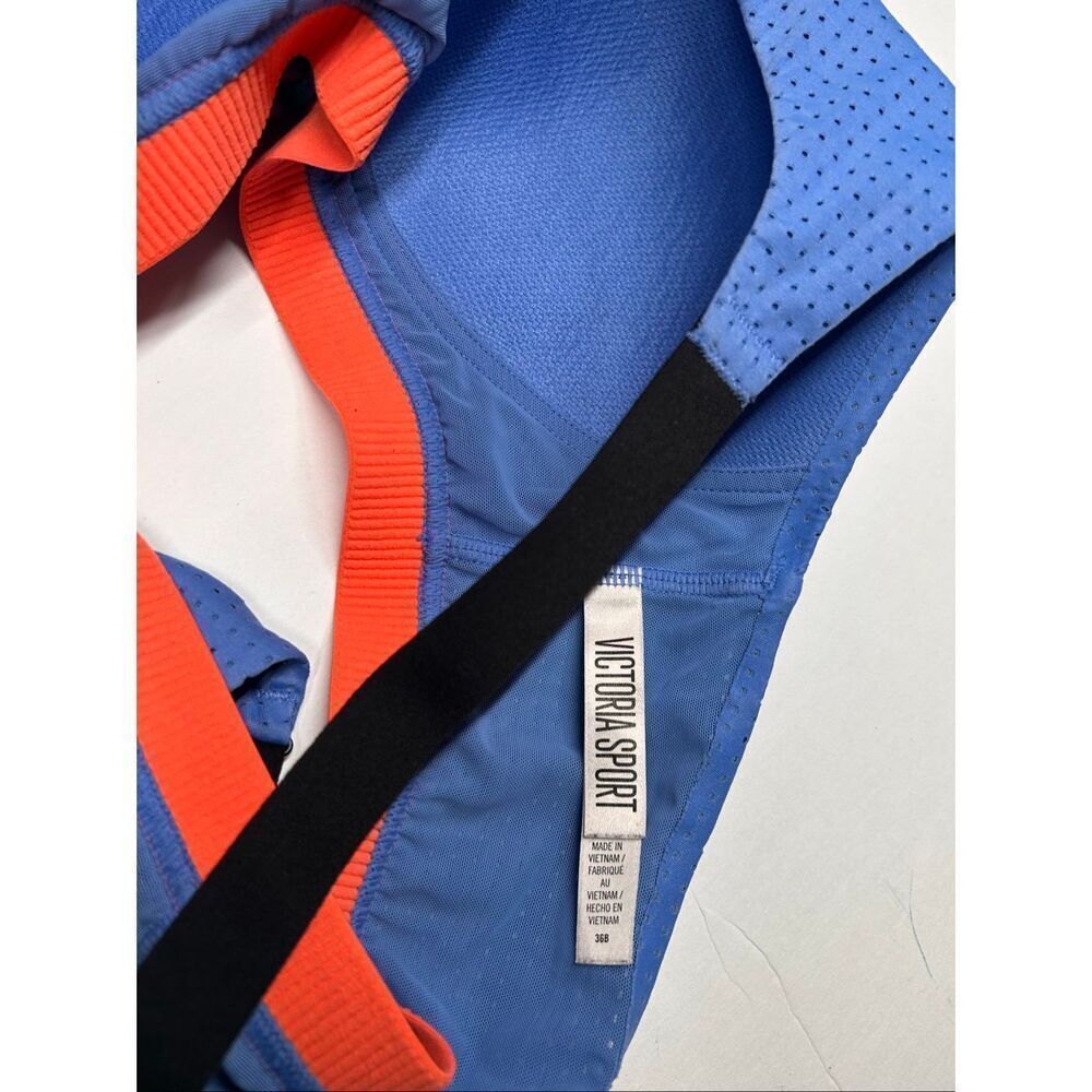 Victoria Secret Sport Blue & Orange Racerback Sports Bra Size 36B Padded Mesh - Picture 4 of 6